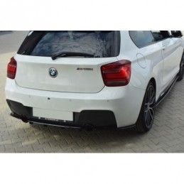 Maxton CENTRAL REAR SPLITTER BMW 1 F20/F21 M-Power (with vertical bars) Gloss Black, Serie 1 F20/ F21