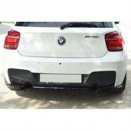 Maxton CENTRAL REAR SPLITTER BMW 1 F20/F21 M-Power (with vertical bars) Gloss Black, Serie 1 F20/ F21