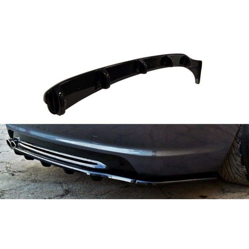 Maxton CENTRAL REAR SPLITTER BMW 3 E46 MPACK COUPE (with vertical bars) Gloss Black, Serie 3 E46/ M3