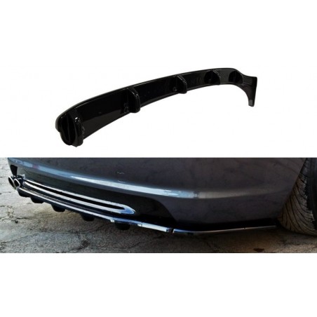 Maxton CENTRAL REAR SPLITTER BMW 3 E46 MPACK COUPE (with vertical bars) Gloss Black, Serie 3 E46/ M3