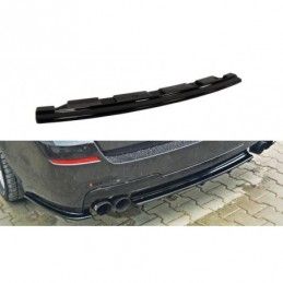 Maxton CENTRAL REAR SPLITTER for BMW 5 F11 M-PACK - without vertical bars (fits two double exhaust ends) Gloss Black, Serie 5 F1