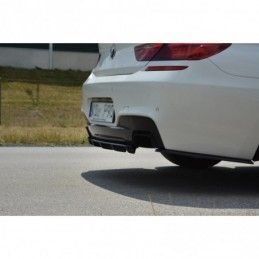 Maxton CENTRAL REAR SPLITTER for BMW 6 Gran Coupé MPACK (with a vertical bar) Gloss Black, Serie 6 F06/ F12/ F13