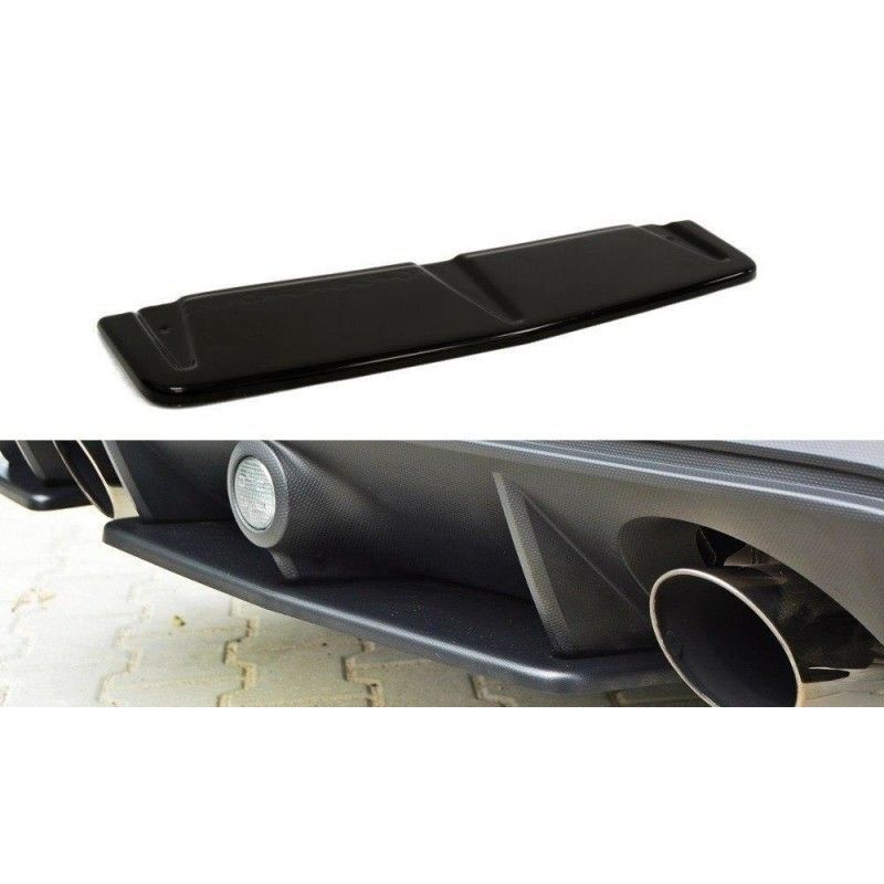 Maxton Central Rear Splitter Ford Focus RS Mk3 Gloss Black, Focus Mk3 / 3.5 / ST / RS