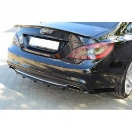 Maxton CENTRAL REAR SPLITTER MERCEDES CLS C218 (with a vertical bar) AMG LINE Gloss Black, W218