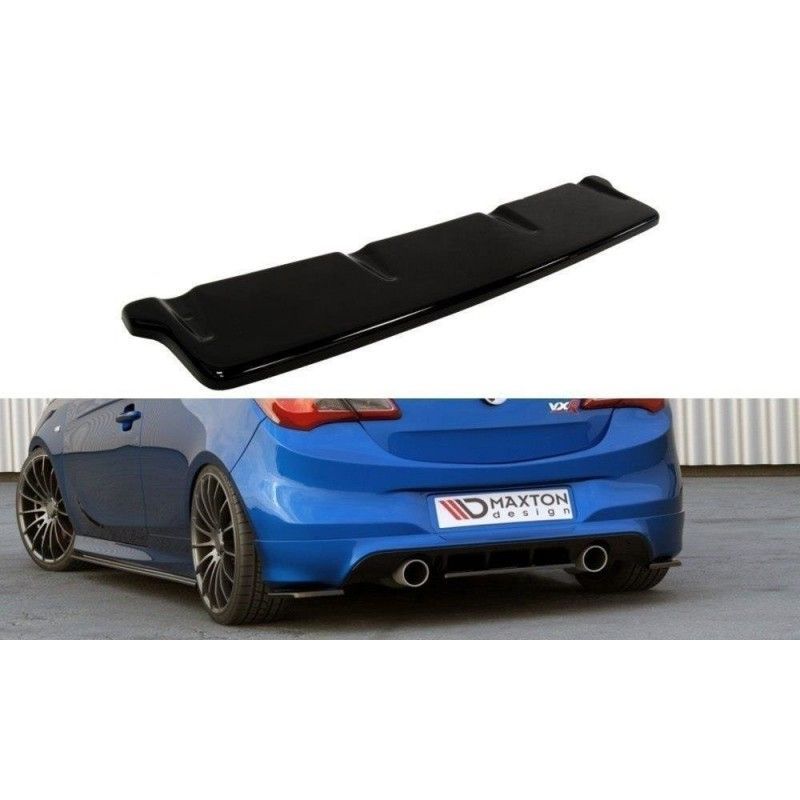 Maxton CENTRAL REAR SPLITTER OPEL CORSA E OPC / VXR Gloss Black, CORSA E