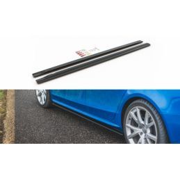 Maxton Side Skirts Diffusers Audi S4 / A4 / A4 S-Line B8 / B8 FL Gloss Black, A4/S4 B8