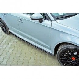 Maxton Side Skirts Diffusers Audi RS3 8V Sportback Gloss Black, A3/S3/RS3 8V