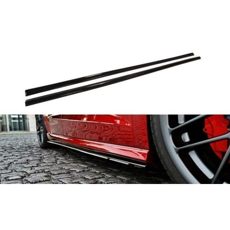 Maxton Side Skirts Diffusers Audi S3 / A3 S-Line 8V / 8V FL Sportback Gloss Black, A3/S3/RS3 8V