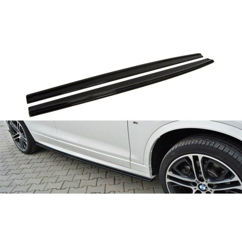 Maxton SIDE SKIRTS DIFFUSERS for BMW X4 M-PACK Gloss Black, X4 G02