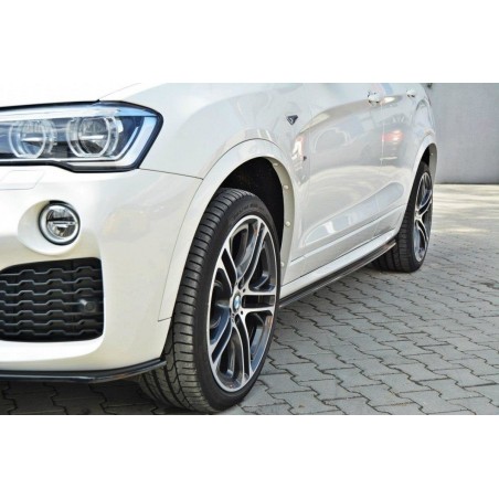 Maxton SIDE SKIRTS DIFFUSERS for BMW X4 M-PACK Gloss Black, X4 G02