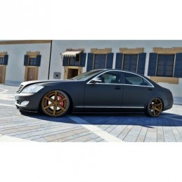 Maxton SIDE SKIRTS DIFFUSERS MERCEDES S-CLASS W221 LONG Gloss Black, CLASSE S W221