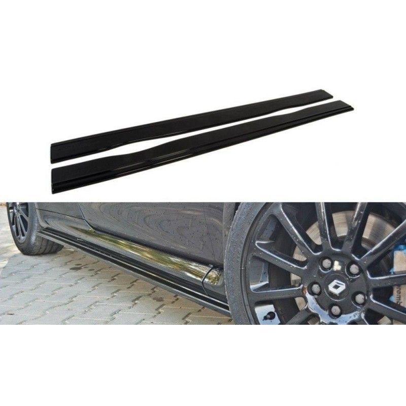 Maxton SIDE SKIRTS DIFFUSERS RENAULT CLIO MK3 RS Gloss Black, Clio III