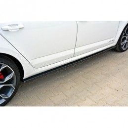 Maxton Side Skirts Diffusers Skoda Octavia RS Mk3 / Mk3 FL Hatchback / Kombi Gloss Black, Octavia III