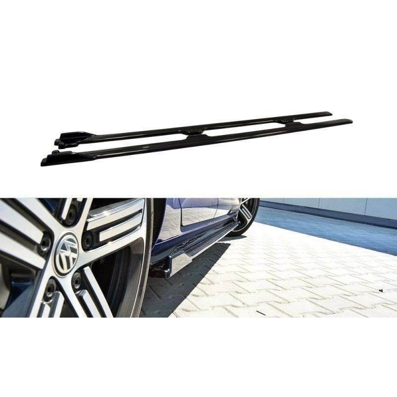 Maxton Side Skirts Diffusers V.1 VW Golf 7 R / R-Line Facelift Gloss Black, Golf 7