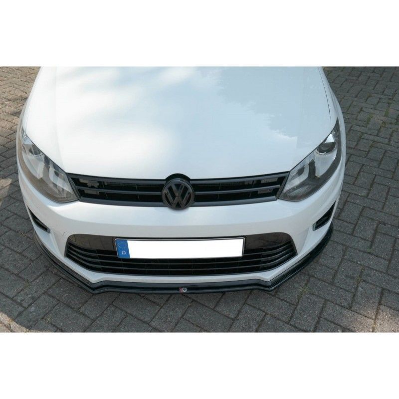 Maxton FRONT SPLITTER VOLKSWAGEN POLO MK5 R WRC Gloss Black, Polo Mk5 6R