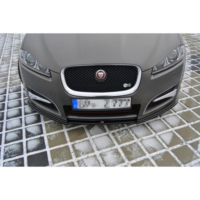 Maxton FRONT SPLITTER JAGUAR XF (X250) MK1 SPORTBRAKE S-PACK Gloss Black, Jaguar