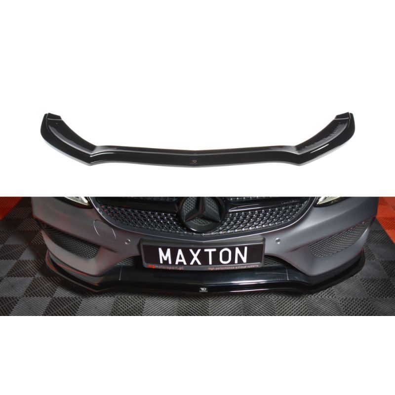 Maxton FRONT SPLITTER V.1 MERCEDES- BENZ C-CLASS W205 COUPE AMG-LINE Gloss Black, W205