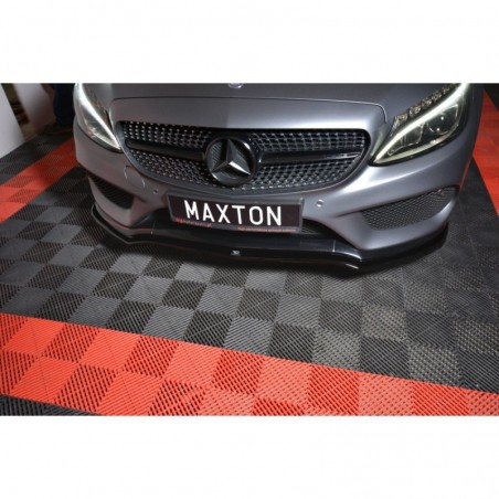 Maxton FRONT SPLITTER V.1 MERCEDES- BENZ C-CLASS W205 COUPE AMG-LINE Gloss Black, W205