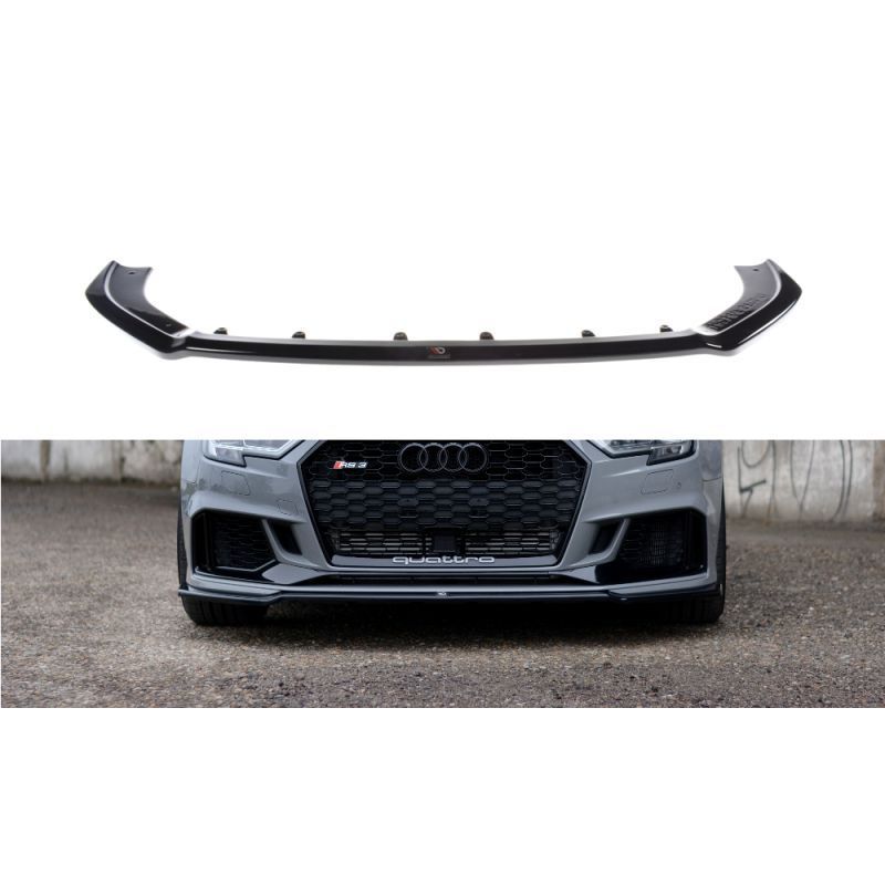 Maxton Front Splitter V.2 Audi RS3 8V FL Sedan Gloss Black, A3/S3/RS3 8V