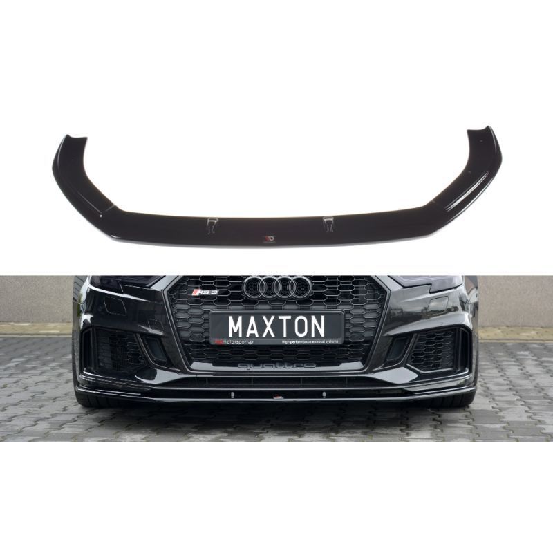 Maxton Front Splitter V.1 Audi RS3 8V FL Sportback Gloss Black, A3/S3/RS3 8V