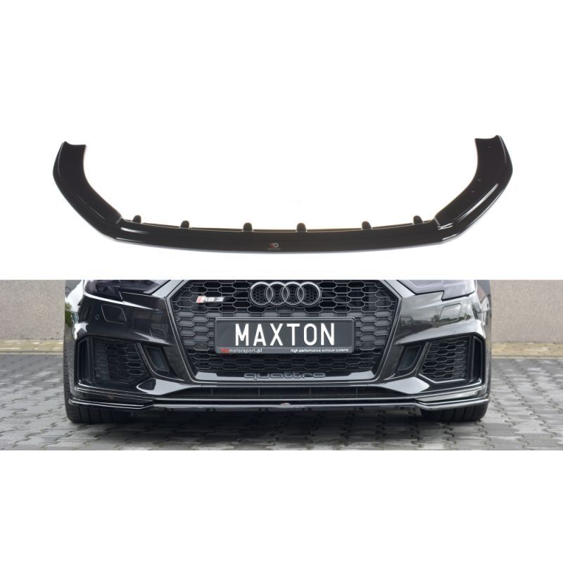 Maxton Front Splitter V.2 Audi RS3 8V FL Sportback Gloss Black, A3/S3/RS3 8V