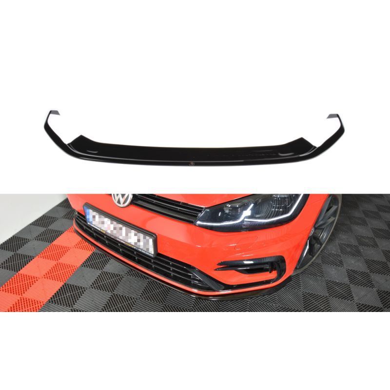 Maxton Front Splitter V.7 VW Golf 7 R / R-Line Facelift Gloss Black, Golf 7