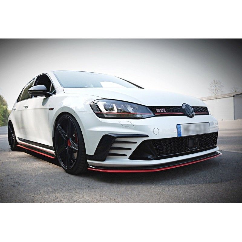 Maxton FRONT SPLITTER VW GOLF Mk7 GTI CLUBSPORT Gloss Black, Golf 7