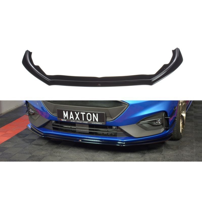 Maxton Front Splitter V.4 Ford Focus ST / ST-Line Mk4 Gloss Black, Focus Mk4 / ST-Line