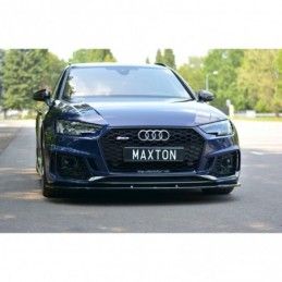 Maxton Front Splitter V.1 Audi RS4 B9 Gloss Black, A4 B9