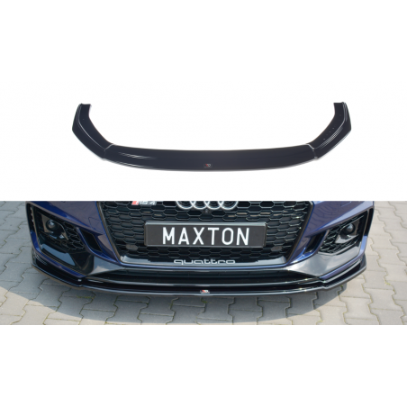 Maxton Front Splitter V.2 Audi RS4 B9 Gloss Black, A4 B9