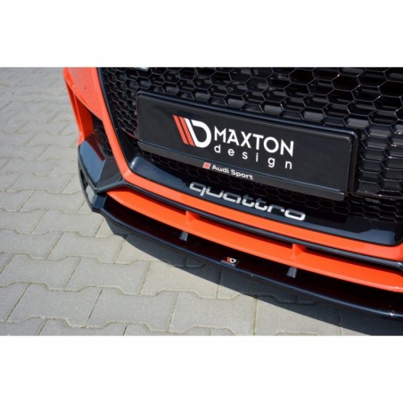 Maxton Front Splitter V.2 Audi TT RS 8S Gloss Black, TT Mk3 8S