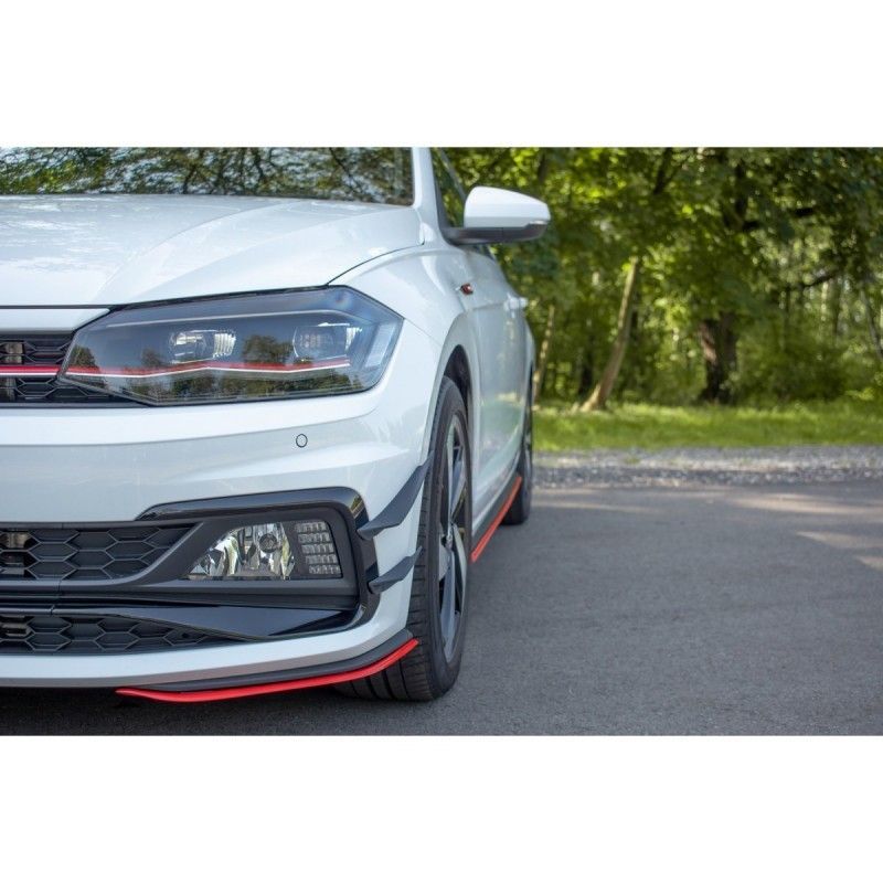 Maxton FRONT SPLITTER V.5 VW POLO MK6 GTI RED, Polo Mk6