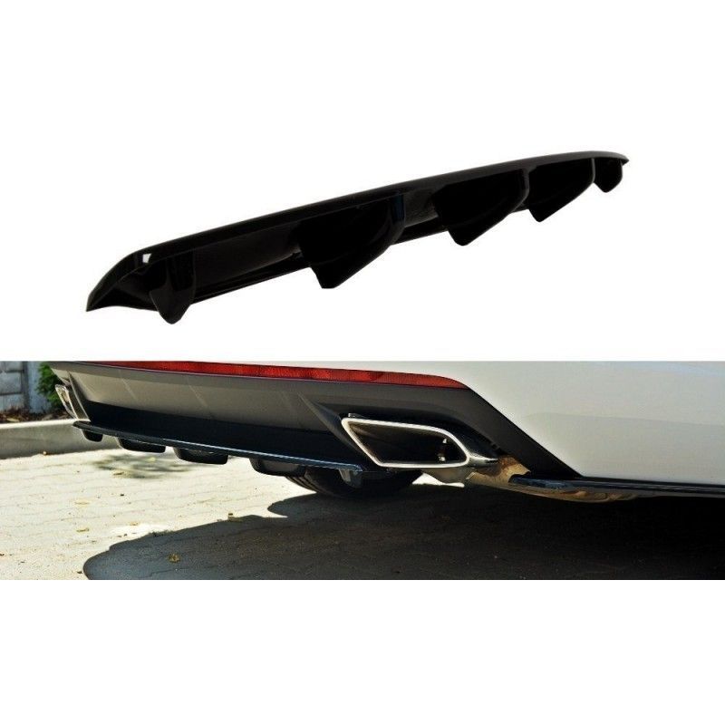 Maxton Central Rear Splitter Skoda Octavia RS Mk3 / Mk3 FL Hatchback / Estate Gloss Black, Octavia III