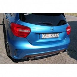 Maxton CENTRAL REAR SPLITTER (WITHOUT VERTICAL BARS) MERCEDES-BENZ W176 AMG-LINE PREFACE Gloss Black, CLASSE A