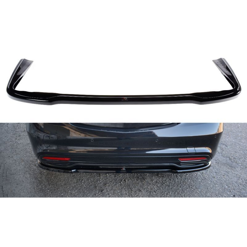 Maxton CENTRAL REAR SPLITTER MERCEDES-BENZ S-CLASS AMG-LINE W222 Gloss Black, CLASSE S W221