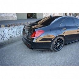 Maxton CENTRAL REAR SPLITTER MERCEDES-BENZ S-CLASS AMG-LINE W222 Gloss Black, CLASSE S W221