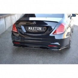 Maxton CENTRAL REAR SPLITTER MERCEDES-BENZ S-CLASS AMG-LINE W222 Gloss Black, CLASSE S W221