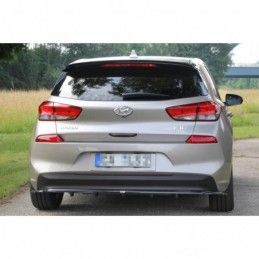 Maxton CENTRAL REAR SPLITTER (WITH VERTICAL BARS) HYUNDAI I30 MK3 HATCHBACK Gloss Black, Hyundai