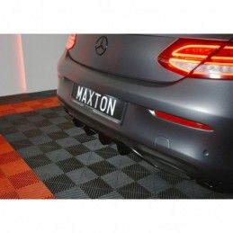 Maxton REAR VALANCE MERCEDES- BENZ C-CLASS W205 COUPE AMG-LINE Gloss Black, W205