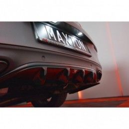 Maxton REAR VALANCE MERCEDES- BENZ C-CLASS W205 COUPE AMG-LINE Gloss Black, W205