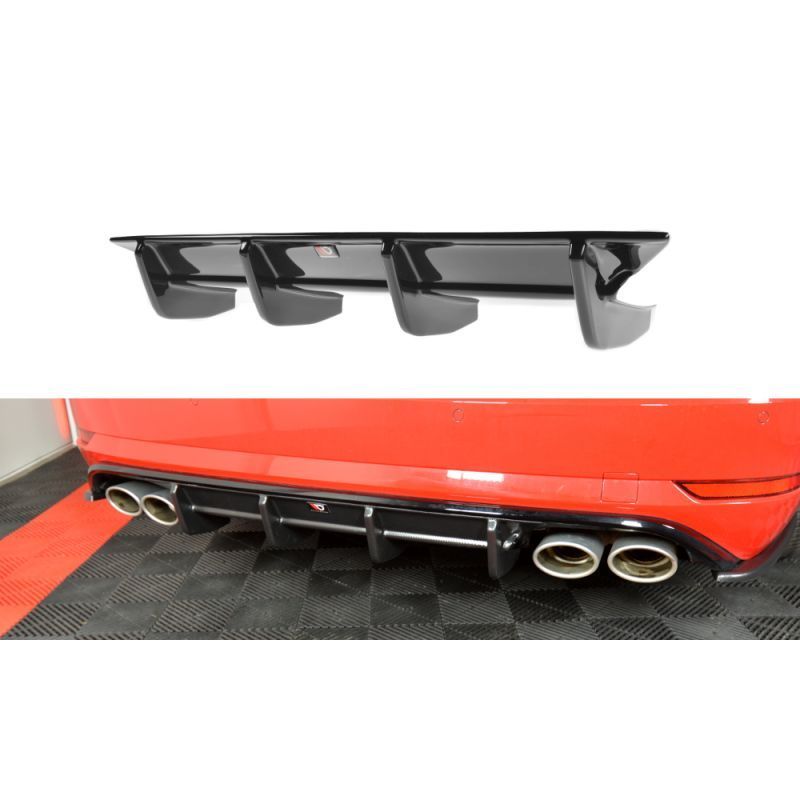 Maxton REAR VALANCE VW GOLF 7 R VARIANT FACELIFT Gloss Black, Golf 7