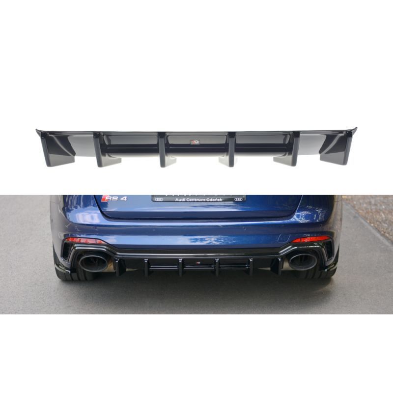 Maxton Rear Valance Audi RS4 B9 Avant Gloss Black, A4 B9