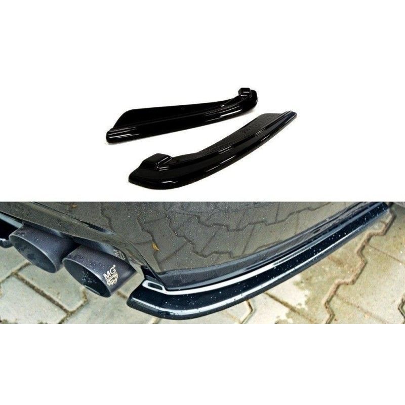 Maxton REAR SIDE SPLITTERS for BMW 5 F11 M-PACK (fits two double exhaust ends) Gloss Black, Serie 5 F10/ F11