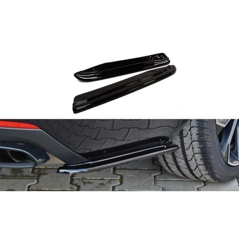 Maxton Rear Side Splitters Skoda Octavia RS Mk3 / Mk3 FL Hatchback / Estate Gloss Black, Octavia III