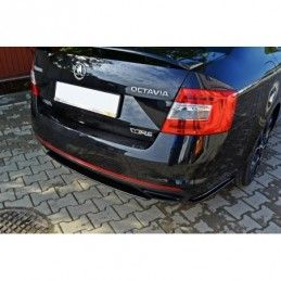 Maxton Rear Side Splitters Skoda Octavia RS Mk3 / Mk3 FL Hatchback / Estate Gloss Black, Octavia III