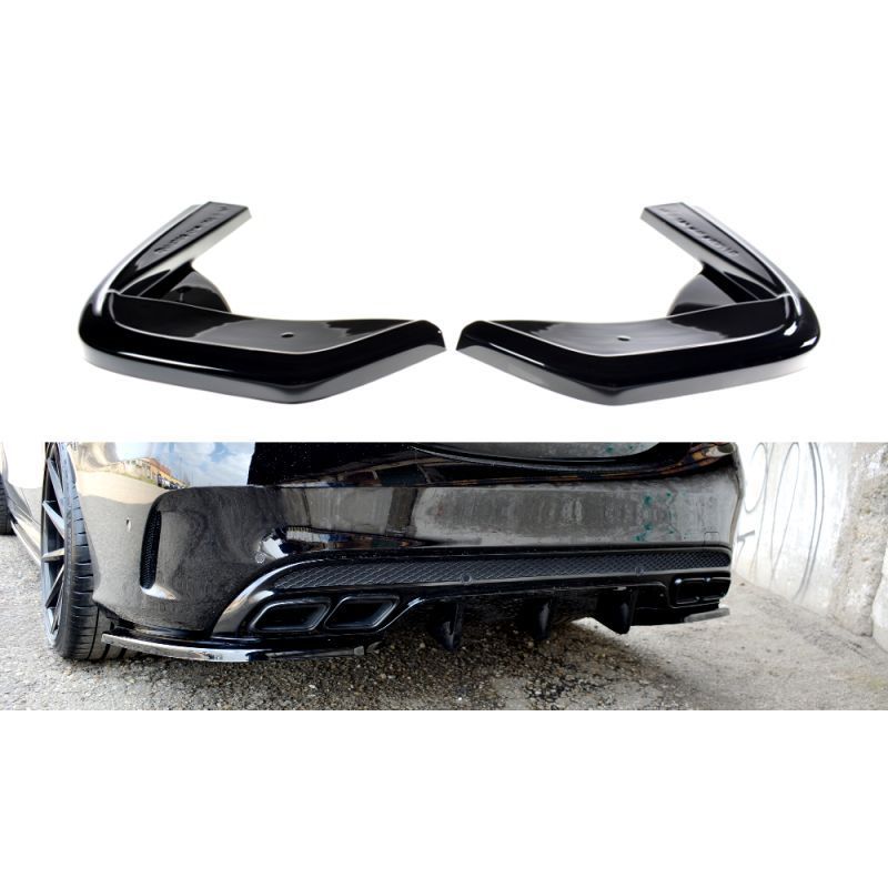 Maxton REAR SIDE SPLITTERS MERCEDES- BENZ C43 AMG W205 Gloss Black, W205