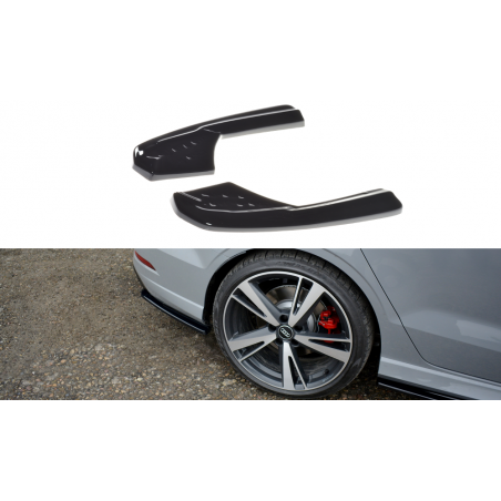 Maxton Rear Side Splitters Audi RS3 8V FL Sedan Gloss Black, A3/S3/RS3 8V