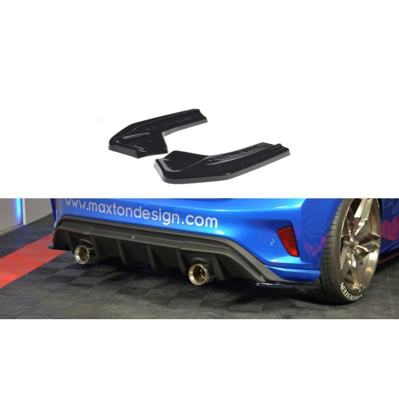 Maxton Rear Side Splitters V.2 Ford Focus ST-Line Mk4 Gloss Black, Focus Mk4 / ST-Line