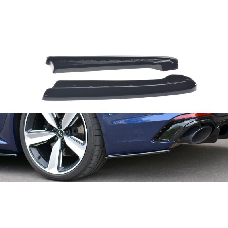 Maxton Rear Side Splitters Audi RS4 B9 Avant Gloss Black, A4 B9