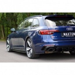 Maxton Rear Side Splitters Audi RS4 B9 Avant Gloss Black, A4 B9